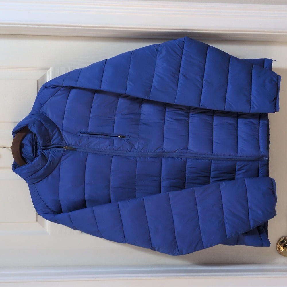 St. John's Bay Men's Lightweight Blue Unlined Puffer Jacket w/Zip Pockets XL